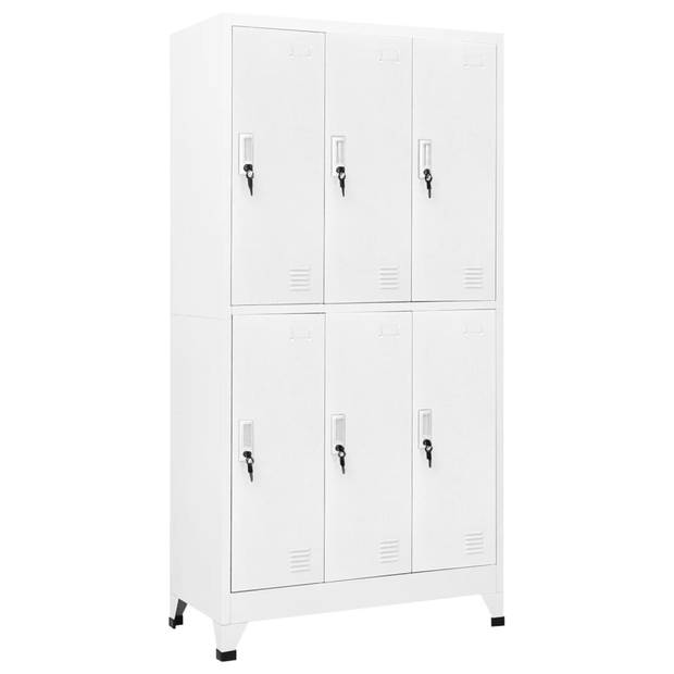 The Living Store Lockerkast - Staal - 90 x 45 x 180 cm - Grijs