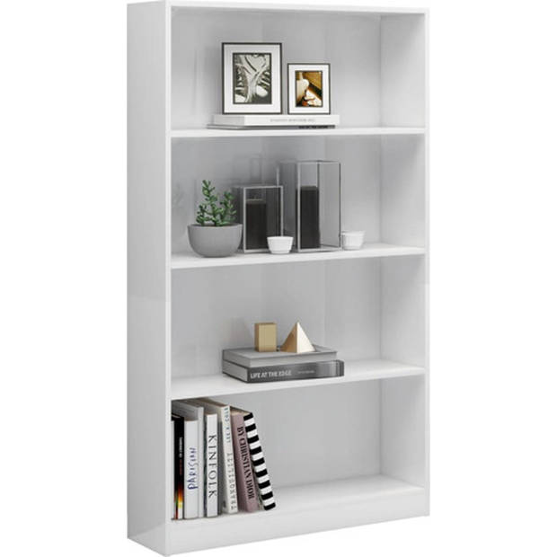 The Living Store Boekenkast - 80 x 24 x 142 cm - Hoogglans wit