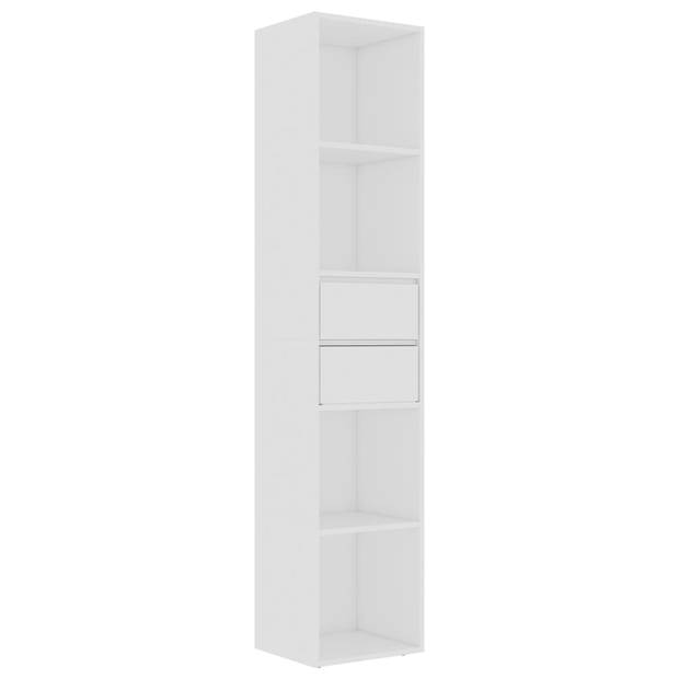 The Living Store Boekenkast - Wit - 36x30x171 cm - Bewerkt hout