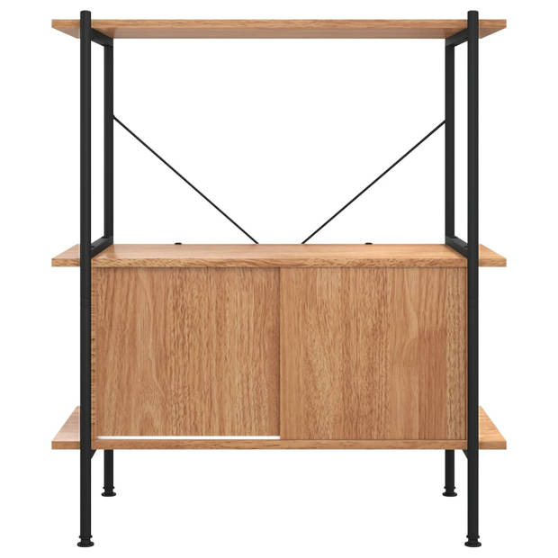 The Living Store Opbergrek - 80x40x92 cm - Lichtbruin/zwart hout/staal