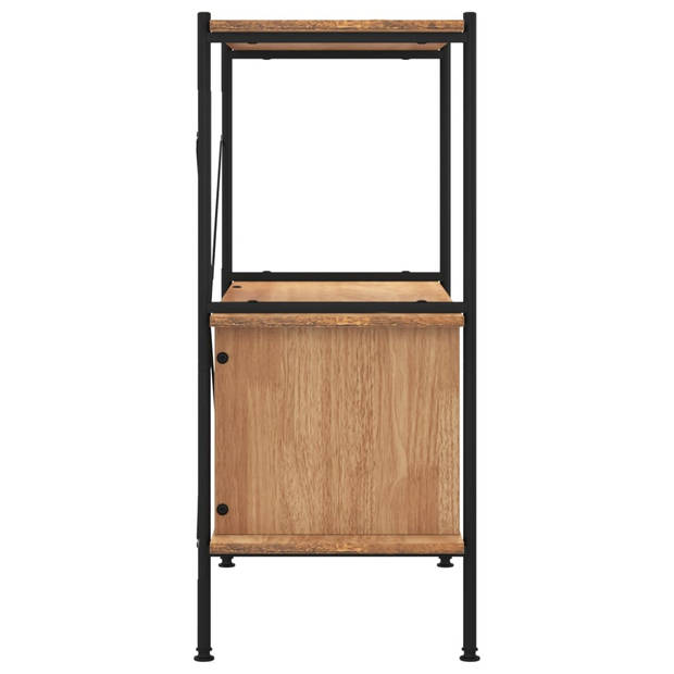 The Living Store Opbergrek - 80x40x92 cm - Lichtbruin/zwart hout/staal