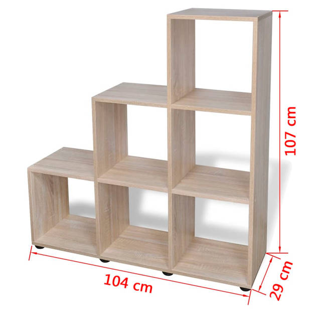 vidaXL Boekenkast/presentatiemeubel trapvormig 107 cm eikenkleur