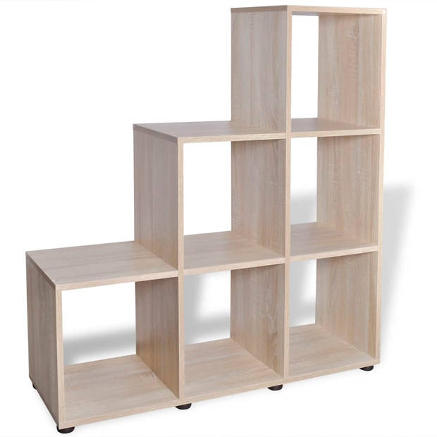 The Living Store Boekenkast Eiken - 104 x 29 x 107 cm - 6 open vakken