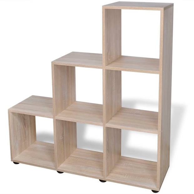 The Living Store Boekenkast Eiken - 104 x 29 x 107 cm - 6 open vakken