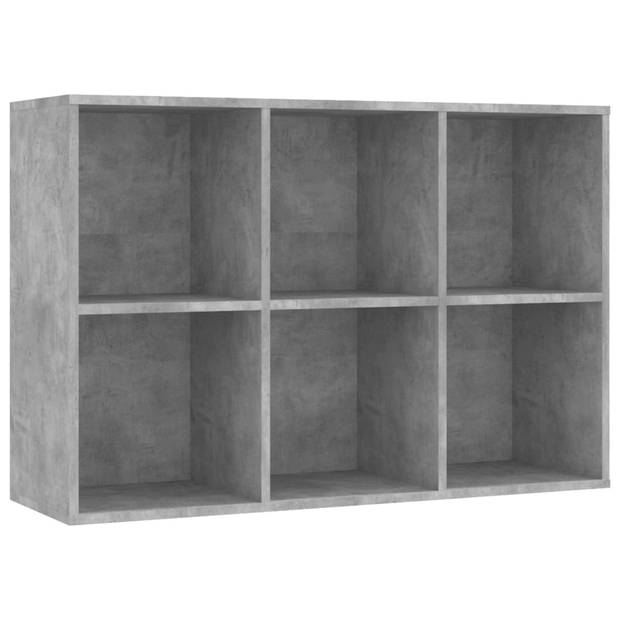 The Living Store Boekenkast - Betongrijs - 66 x 30 x 97.8 cm - 6 vakken