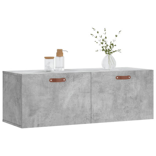 The Living Store Wandkast Betongrijs 100 x 36.5 x 35 cm - Bewerkt hout