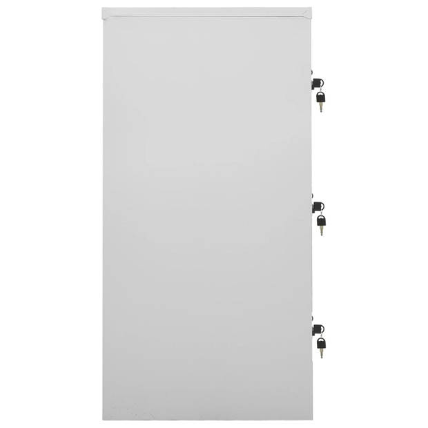 vidaXL Lockerkast 90x45x92,5 cm staal lichtgrijs