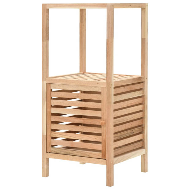 The Living Store Houten Opbergkast - Badkaast - 39.5 x 35.5 x 86 cm - massief walnotenhout en multiplex