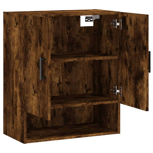 The Living Store Wandkast Gerookt Eiken - Zwevende Kast - 60x31x70 cm