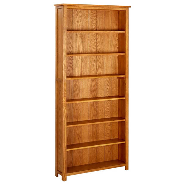 The Living Store Boekenkast Massief Eikenhout - 90 x 22.5 x 200 cm - 7 Schappen