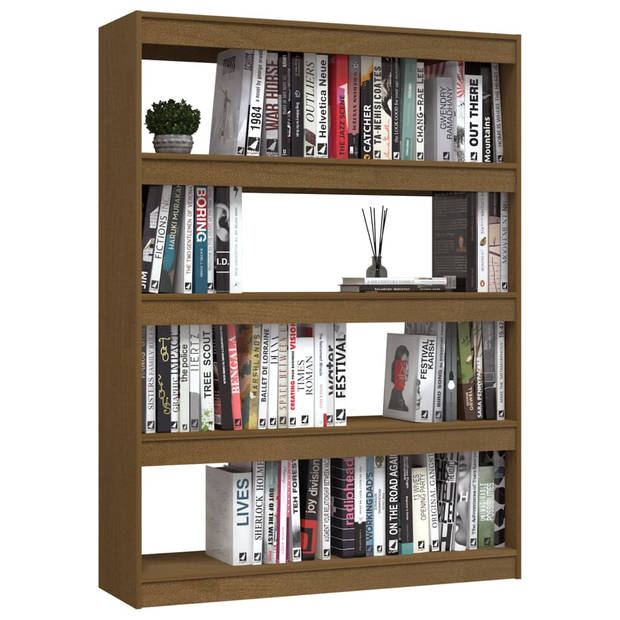 The Living Store Boekenkast - Honingbruin - 100 x 30 x 135.5 cm - Massief grenenhout