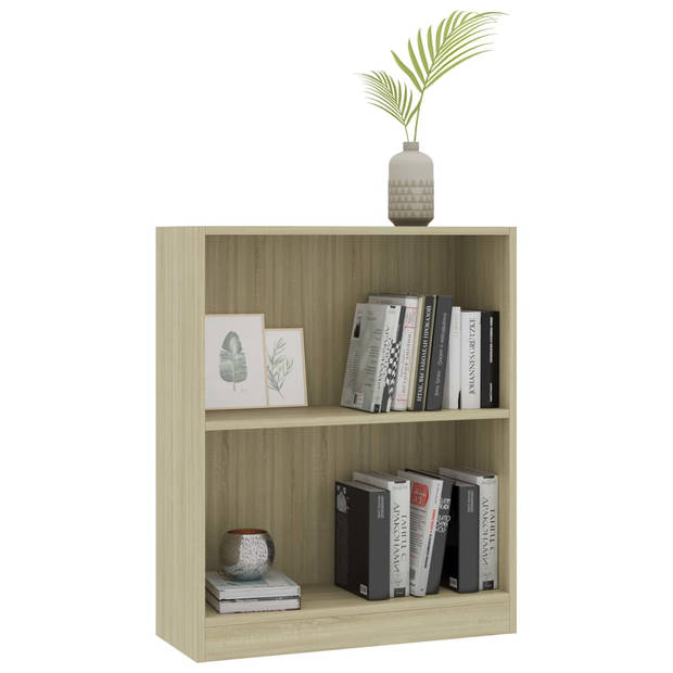 The Living Store Boekenkast 2-laags - 60 x 24 x 74.5 cm - Sonoma eiken