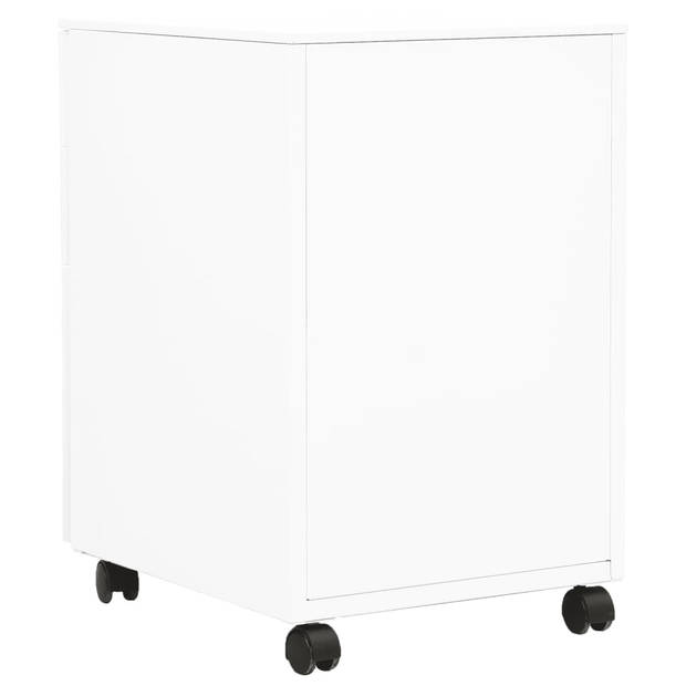 The Living Store Archiefkast - 39 x 45 x 60 cm - 3 lades - Staal - Wit