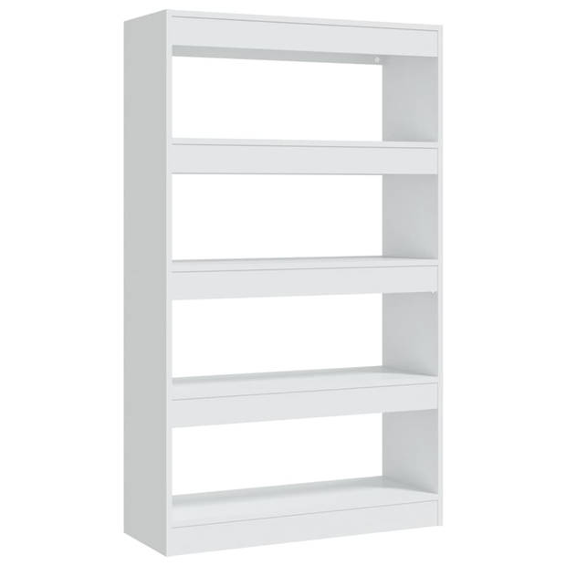 The Living Store Boekenkast - Hout - Wit - 80 x 30 x 135 cm - Stevig en veelzijdig