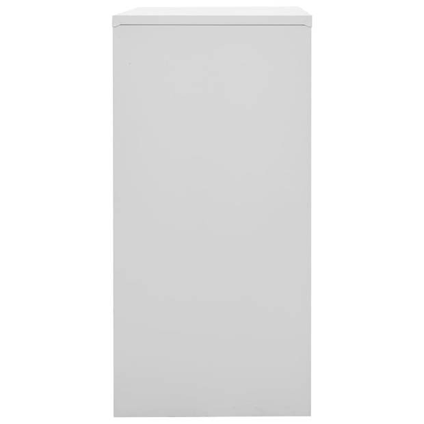 The Living Store Lockerkast - Opbergkast - 90 x 45 x 92.5 cm - 6 lockers - lichtgrijs/rood - staal