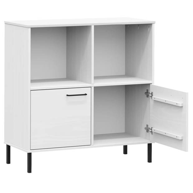 The Living Store OSLO Boekenkast - 90 x 35 x 90.5 cm - Massief grenenhout - Wit