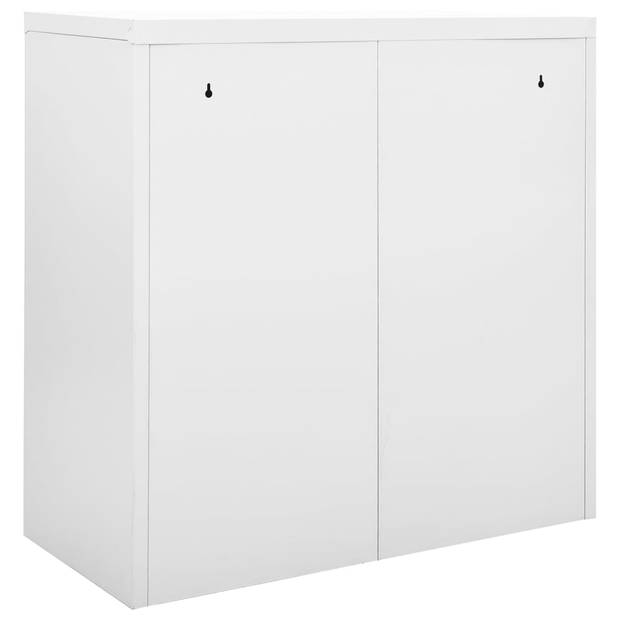 The Living Store Opbergkast Roldeurkast Grijs - 90 x 40 x 90 cm - Staal - Met 2 verstelbare schappen en een slot