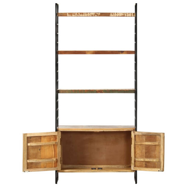 The Living Store Boekenkast met 4 schappen 80x30x180 cm massief gerecycled hout - Kast