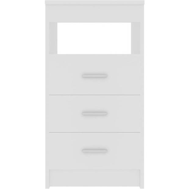 The Living Store Ladekast - Wit - 40 x 50 x 76 cm -3 lades - 1 bovenschap