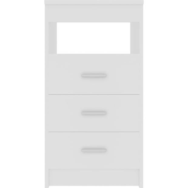 The Living Store Ladekast - Wit - 40 x 50 x 76 cm -3 lades - 1 bovenschap