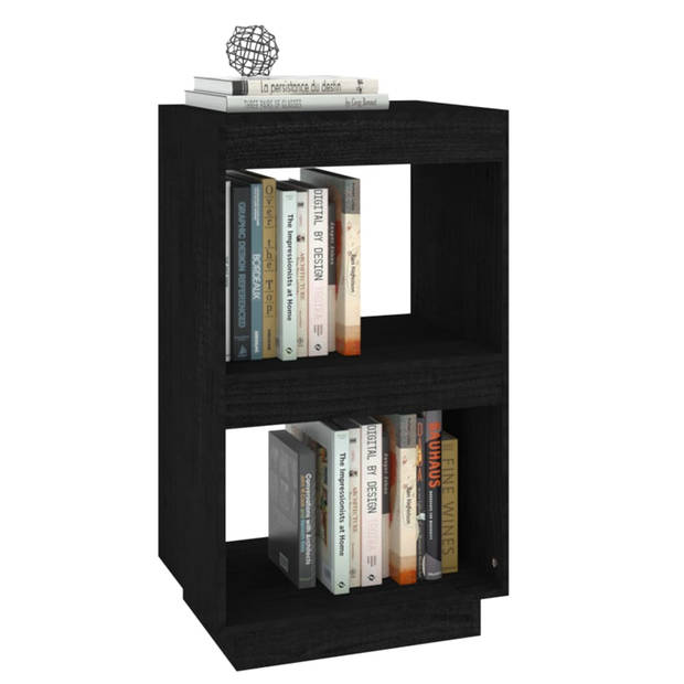 The Living Store Boekenkast Grenenhout - 40 x 35 x 71 cm - Zwart