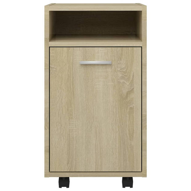 vidaXL Bijzetkast met wielen 33x38x60 cm bewerkt hout sonoma eiken