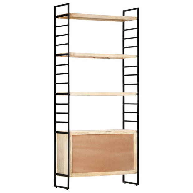 The Living Store Boekenkast 4-laags - 80 x 30 x 180 cm - Mangohouten Retro Design