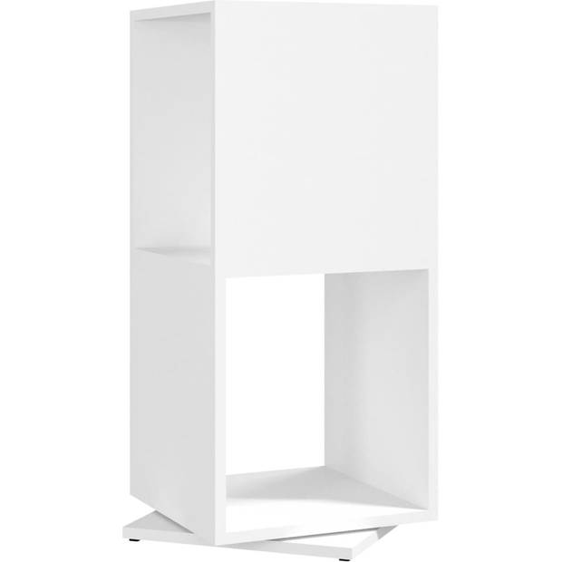 The Living Store Draaibare Kast - Staande Kast - Hoogwaardig Spaanplaat - 34.5 x 34.5 x 75.5 cm - Wit