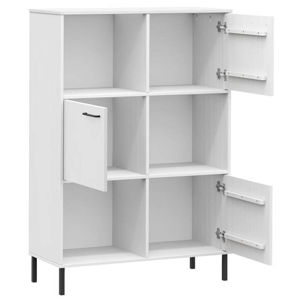 The Living Store OSLO Boekenkast - 90x35x128.5 cm - Massief grenenhout - Wit