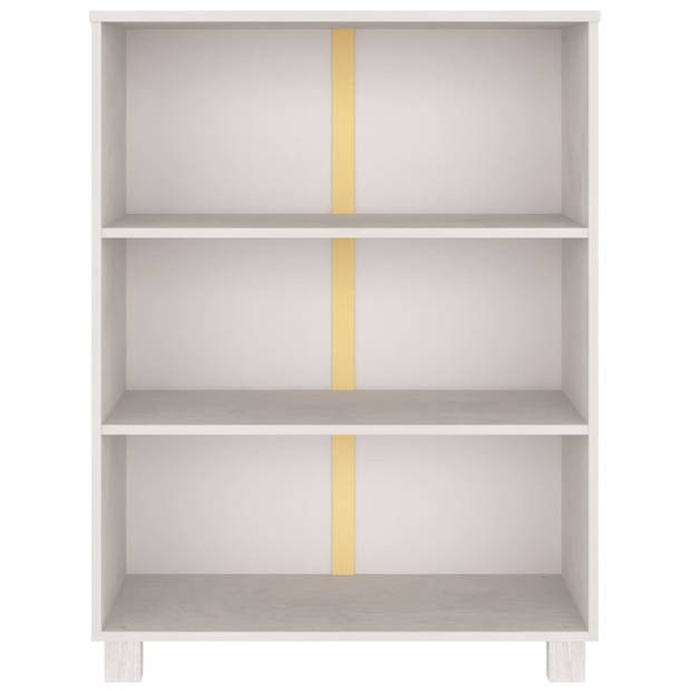 The Living Store HAMAR Boekenkast - 85 x 35 x 112 cm - Massief grenenhout - Wit