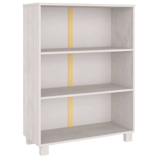 The Living Store HAMAR Boekenkast - 85 x 35 x 112 cm - Massief grenenhout - Wit