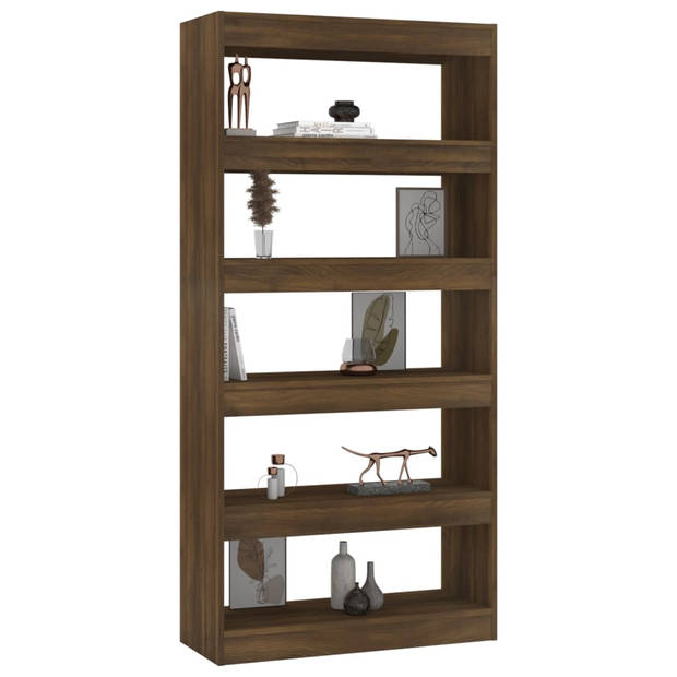 vidaXL Boekenkast/kamerscherm 80x30x166 cm bewerkt hout bruin eiken