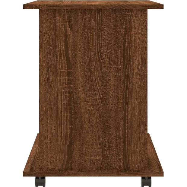 The Living Store Verrijdbare Kast Bewerkt Hout - 60 x 45 x 60 cm - Bruineiken