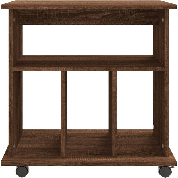 The Living Store Verrijdbare Kast Bewerkt Hout - 60 x 45 x 60 cm - Bruineiken