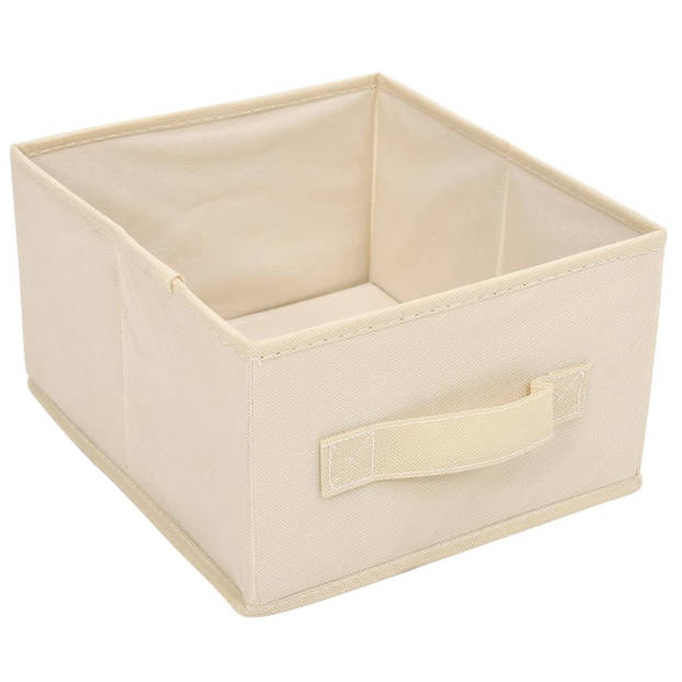 The Living Store Opbergkast met 6 lades 55x29x55 cm staal crèmekleurig - Kast