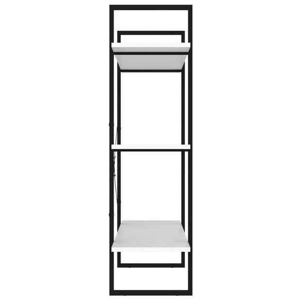 The Living Store Boekenkast - 100 x 30 x 105 cm - wit - bewerkt hout/metaal