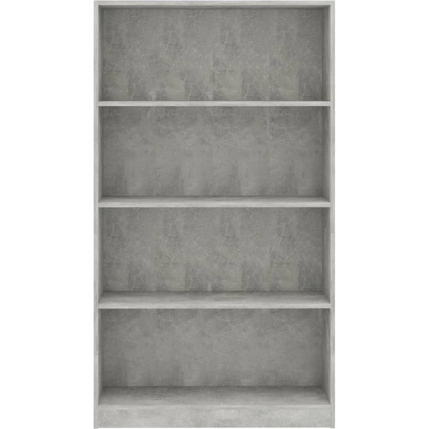 The Living Store Boekenkast - Bewerkt Hout - 80x24x142 cm - Betongrijs