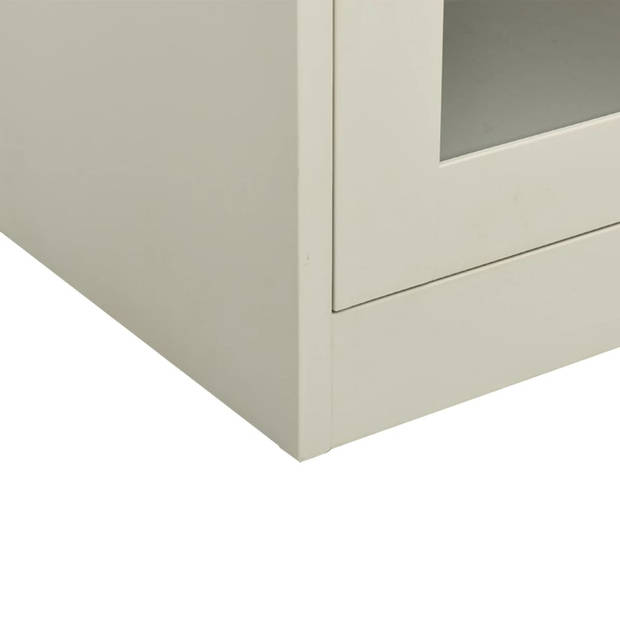 The Living Store Archiefkast - 90 x 40 x 105 cm - Staal en Gehard Glas