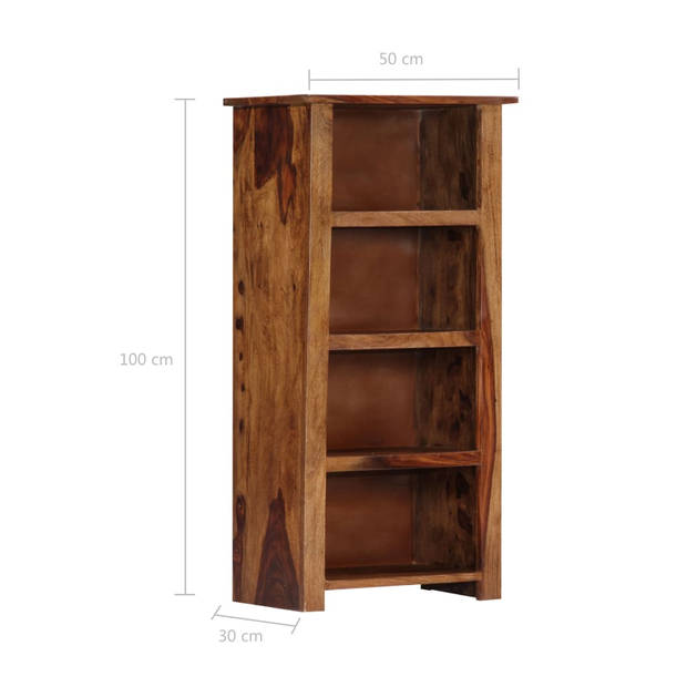 The Living Store Boekenkast Sheeshamhout - 50x30x100cm - Rustieke charme