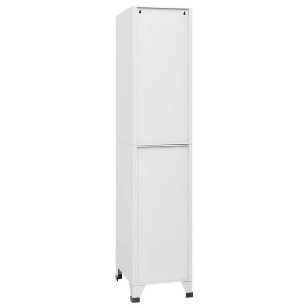 The Living Store Lockerkast - Lockerkast - Afmetingen- 38 x 45 x 180 cm - Kleur- grijs - Materiaal- staal