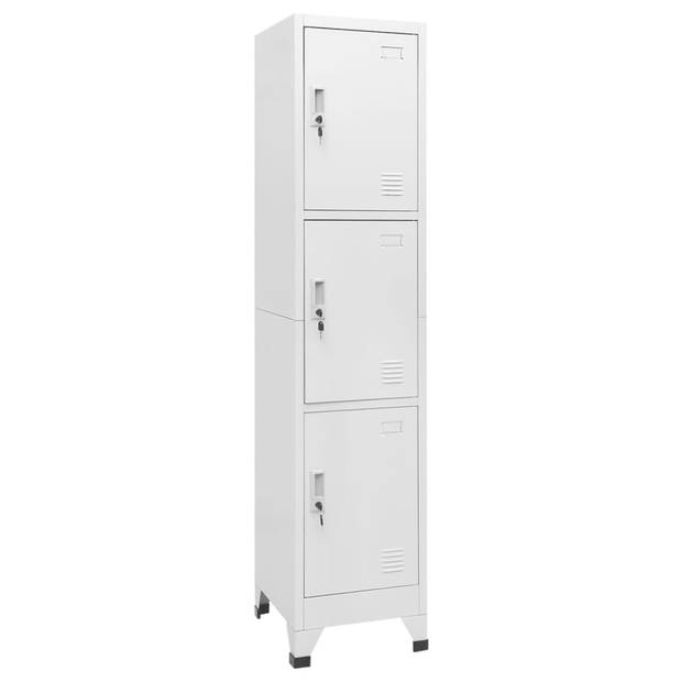 The Living Store Lockerkast - Lockerkast - Afmetingen- 38 x 45 x 180 cm - Kleur- grijs - Materiaal- staal