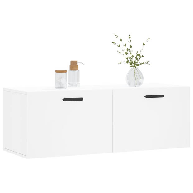 The Living Store Wandkast - Wandgemonteerd - 100x36.5x35 cm - Wit