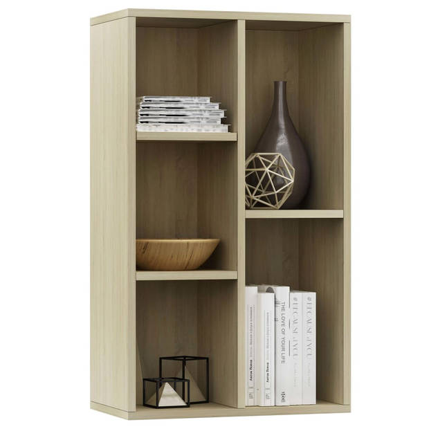 The Living Store Boekenkast spaanplaat - 50 x 25 x 80 cm - sonoma eiken