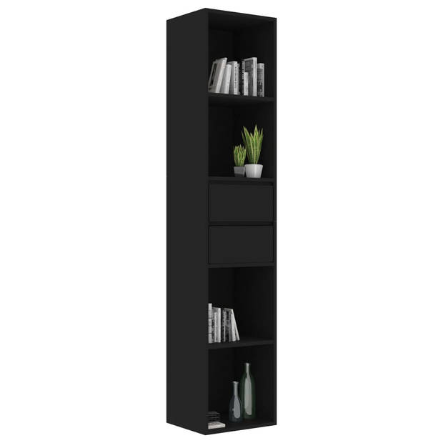 The Living Store Boekenkast - 36 x 30 x 171 cm - zwart spaanplaat