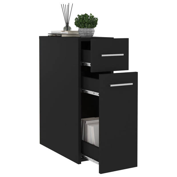 The Living Store Opbergkast - 20 x 45.5 x 60 cm - zwart - spaanplaat