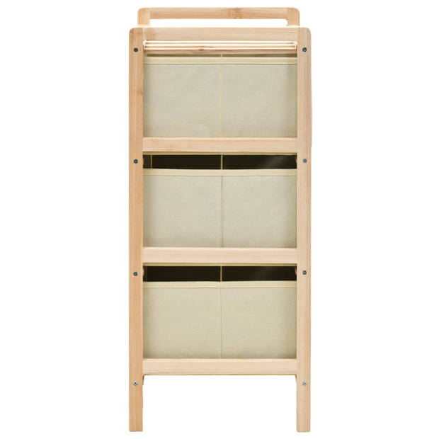 The Living Store Opslagmeubel - Cederhout - 3 Manden - 32x26x60cm - Beige - Draagvermogen 2kg - 2 rekken