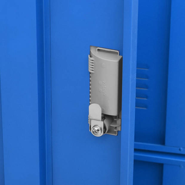 vidaXL Lockerkasten 5 st 90x45x92,5 cm staal lichtgrijs en blauw