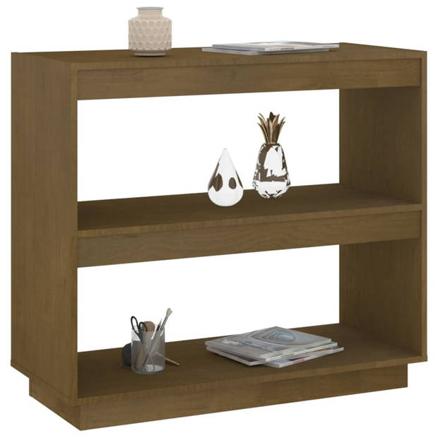 vidaXL Boekenkast 80x35x71 cm massief grenenhout honingbruin