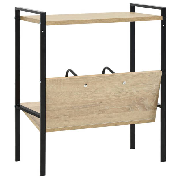 vidaXL Boekenkast 2 schappen 52x28x59 cm bewerkt hout zwart en eiken