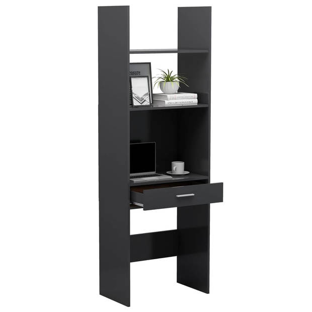 vidaXL Boekenkast 60x35x180 cm bewerkt hout grijs